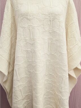 Coach Cream Knit Poncho Sweater